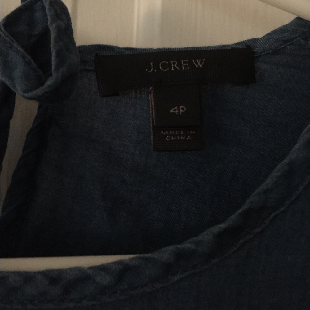 J Crew Ruffle Chambray Top - Picture 4 of 4